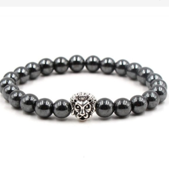 Lion Bracelet,Magnetic Hematite Bracelet,Lion Magnetic Bracelet,8mm Magnetic - Picture 1 of 1